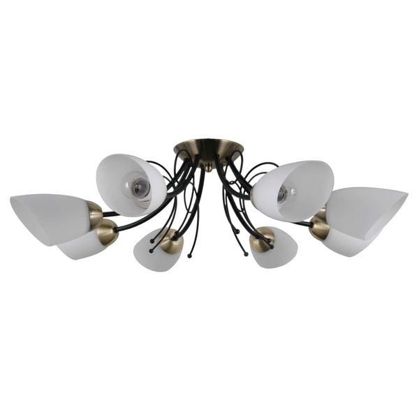LAMPA sufitowa CRISTINA PND-6706-8 Italux klasyczna OPRAWA plafon szklany czarny brąz biały