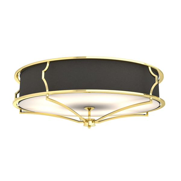 LAMPA sufitowa Stesso PL Gold / Nero L Orlicki Design abażurowa OPRAWA okrągły plafon klasyczny czarny złoty