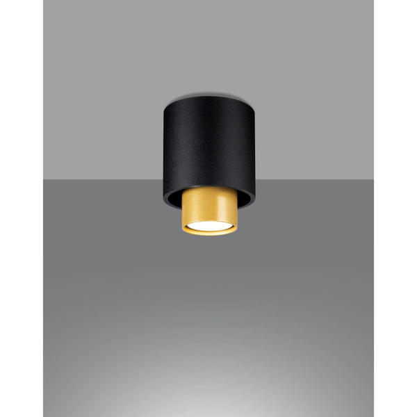 Metalowa lampa sufitowa SL.0982 minimalistyczna czarna złota