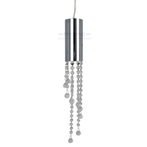LAMPA wisząca LARIX MD93708-1A Italux kryształowa OPRAWA glamour tuba ZWIS crystal chrom przezroczysty