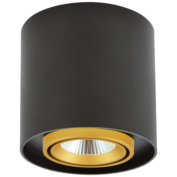 Plafon LAMPA sufitowa XENO 312068 Polux okrągła OPRAWA tuba LED 15W 3000K metalowa czarna złota