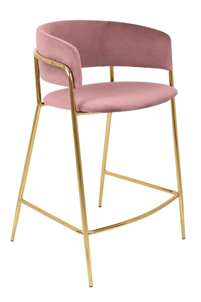 Krzesło Delta 65 KH1301100123 z welurowym siedziskiem różowe