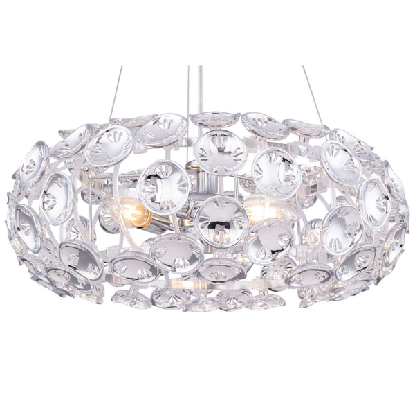 Wisząca LAMPA glamour LUGGO 51500-3H Globo metalowa OPRAWA dekoracyjna ZWIS chromowana