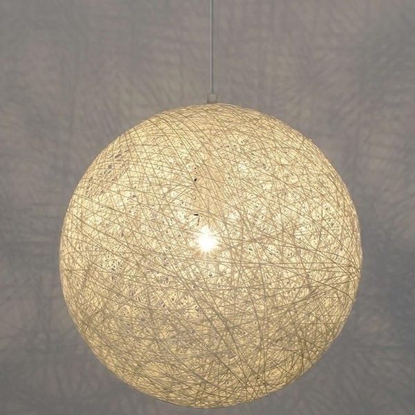 Lampa wisząca Luna ażurowy zwis kula ball ekologiczna biała