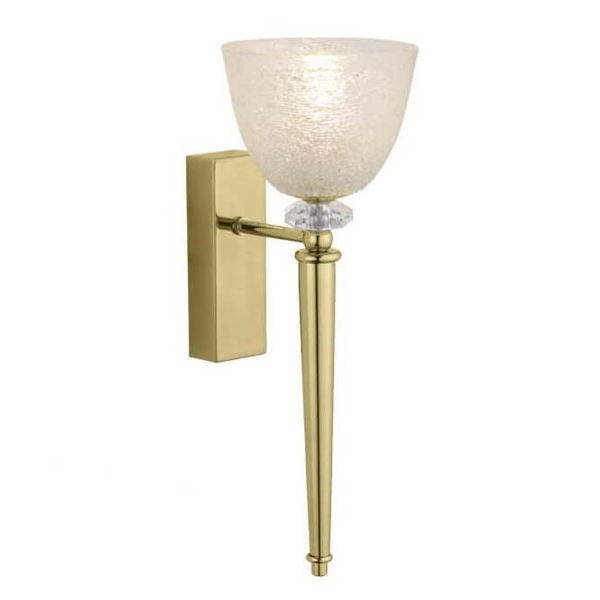 Ścienna lampa LANCIA 8380 szklany kinkiet glamour do sypialni złoty