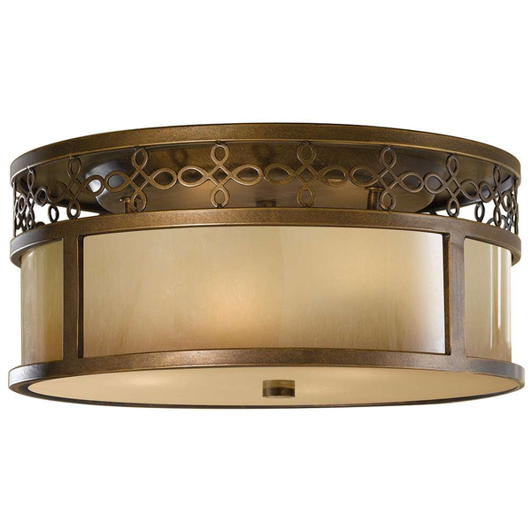 Plafon LAMPA sufitowa FE/JUSTINE/F Elstead FEISS szklana OPRAWA klasyczna okrągła brąz