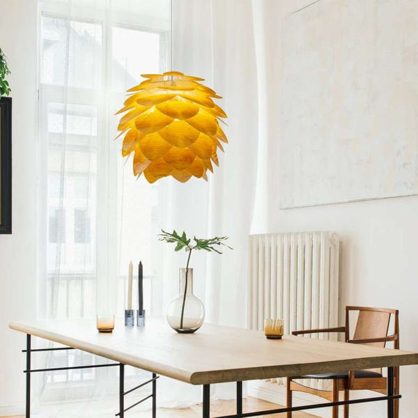 Modernistyczna LAMPA wisząca FOGLIA 7087827 Nave drewniana OPRAWA kulisty ZWIS ananas brązowy