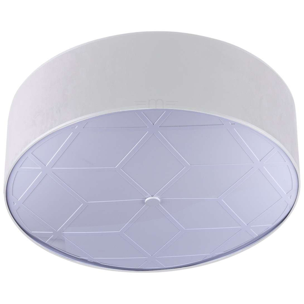 Plafon LAMPA sufitowa NEKO 0186 Amplex abażurowa OPRAWA okrągła w geometryczne wzory biała