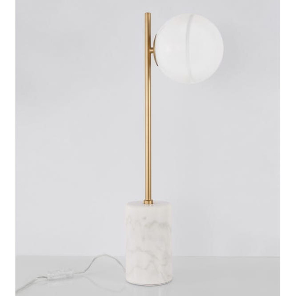 Modernistyczna LAMPKA stoowa PEREZ LE41749 Luces Exclusivas stojąca LAMPA na biurko kula biała złota marmur