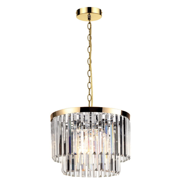 LAMPA wisząca VETRO LP-2910/5P AGD Light prestige kryształowa OPRAWA zwis na łańcuchu crystal glamour złoty przezroczysty