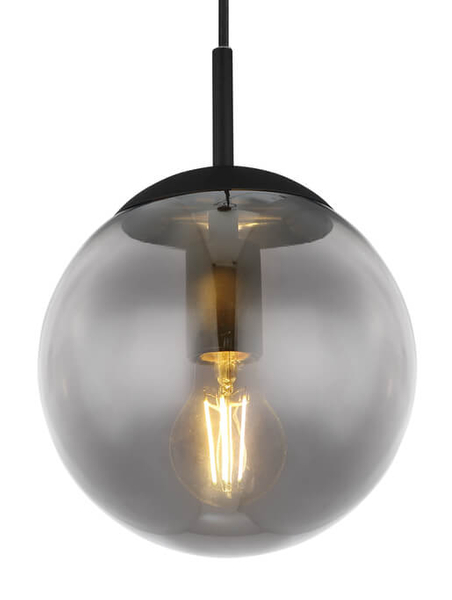 Wisząca lampa Joel 1583S do sypialni czarna przydymiona
