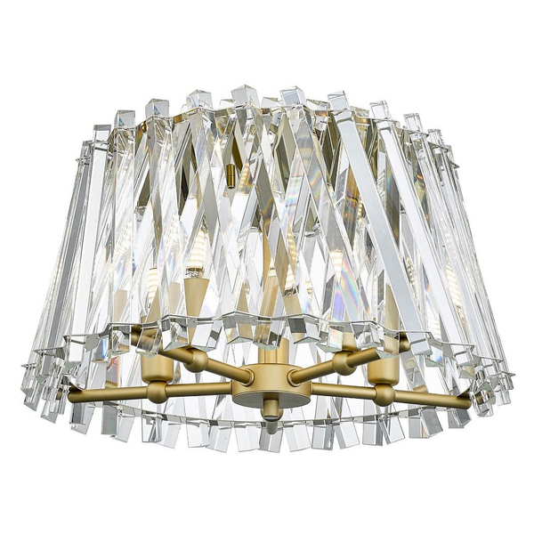 Kryształowa lampa natynkowa Mirabell salonowa złota przezroczysta