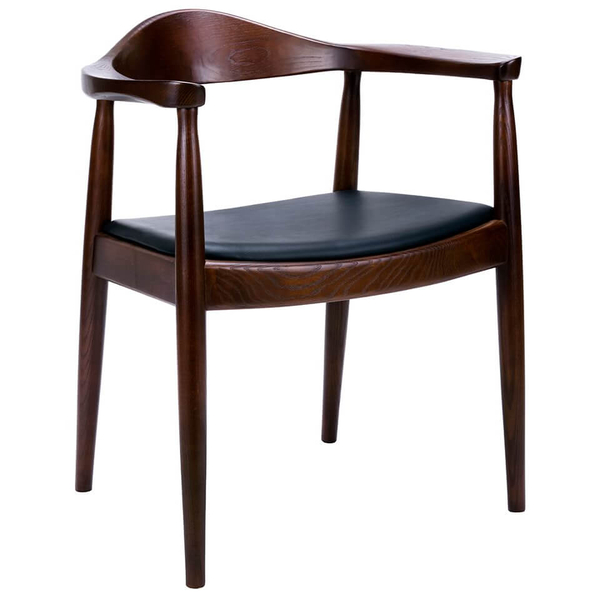 Krzesło czarne do jadalni Kennedy jesion ciemnobrązowy