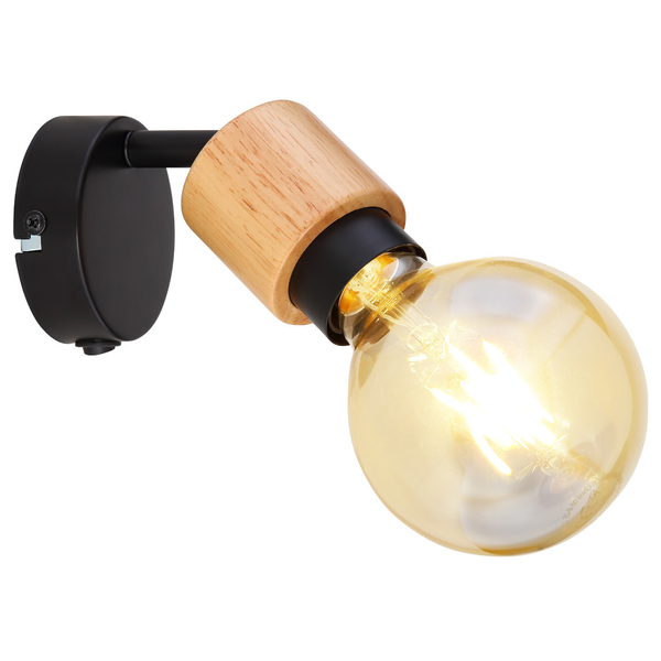 Regulowana LAMPA ścienna JORNA 54031-1 Globo metalowa OPRAWA kinkiet reflektorek czarny drewno