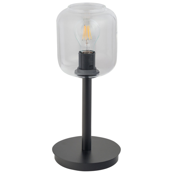 Stołowa LAMPKA loftowa GLOSS 50262 Sigma szklana LAMPA stojąca na biurko czarna przezroczysta