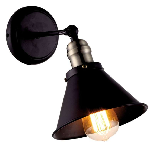 Kinkiet LAMPA ścienna K-8038W-1 Kaja metalowa OPRAWA industrialna regulowany reflektorek czarny złoty