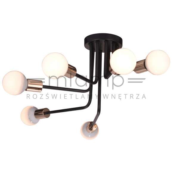 Plafon LAMPA sufitowa SPILL 36-56542 Candellux metalowa OPRAWA industrialna sticks czarna