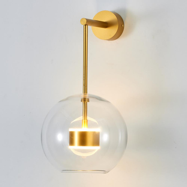 Modernistyczna LAMPA kinkiet BUBBLES KKST-0801W GOLD ścienna OPRAWA szklana LED 8W 3000K molekuły przezroczyste złote