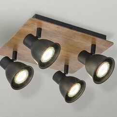 Plafon LAMPA sufitowa MAC 5905 Rabalux skandynawska OPRAWA regulowane reflektorki metalowe drewno czarne