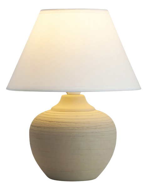 Lampa do sypialni Molly 4391 ceramika abażur biały beżowy