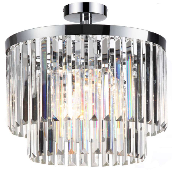 Plafon LAMPA sufitowa VETRO LP-2910/4C Light Prestige okrągła OPRAWA glamour z kryształkami crystals przezroczysty chrom