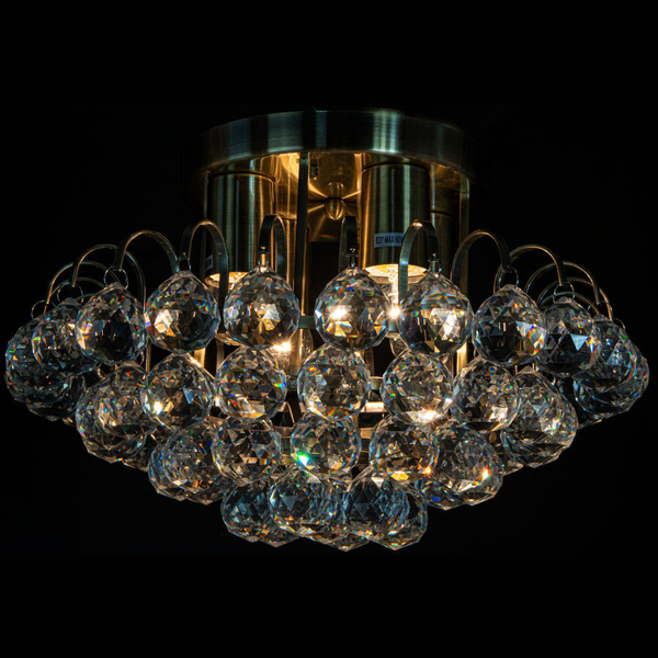 LAMPA sufitowa ELM6773/4 21QG MDECO kryształowa OPRAWA glamour mosiądz