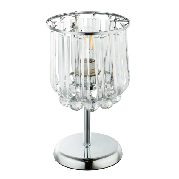 Kryształowa lampa stojąca Minnesota crystal glamour nocna chrom