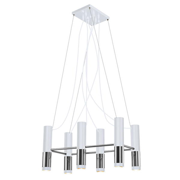 Biała lampa wisząca KAVOS metalowe tuby nad stół nowoczesne