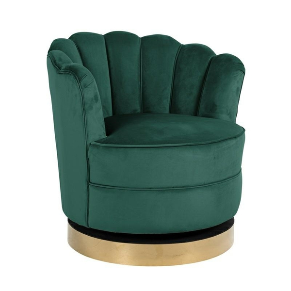 Fotel obrotowy Mila Green Velvet S4442 zielony złoty