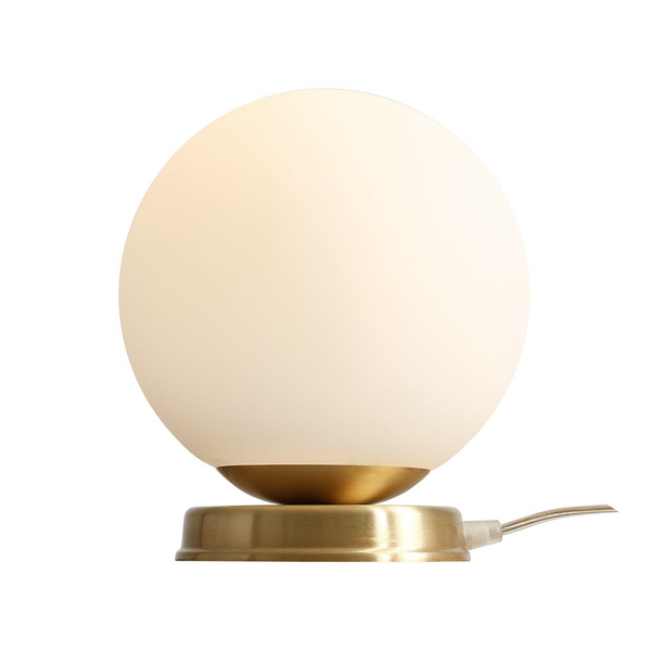 Złota lampa stołowa Ball szklana kula do gabinetu okrągła