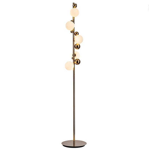 Złota lampa podłogowa Valentino stojąca do salonu kule balls