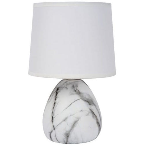 Ceramiczna LAMPA stołowa MARMO 47508/81/31 Lucide abażurowa LAMPKA nocna stojąca biała