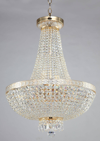 Pałacowa LAMPA wisząca BELLA DIA750-TT50-WG Maytoni kryształowa OPRAWA ampla ZWIS kopuła glamour złota