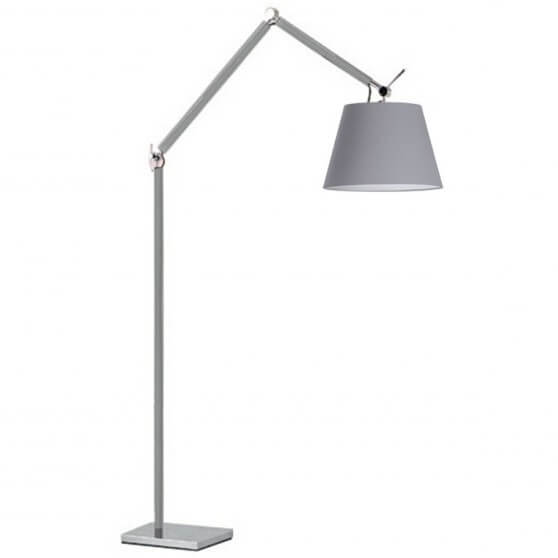 Regulowana lampa stojąca Zyta podłogowa aluminium szara