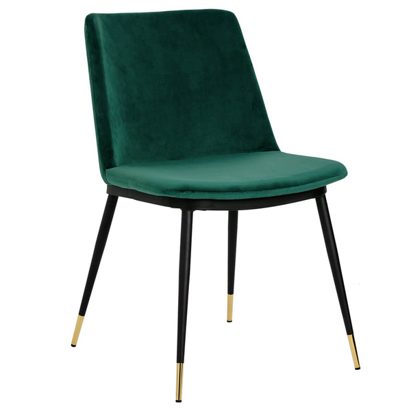 Klasyczne krzesło tapicerowane Diego zielone czarne