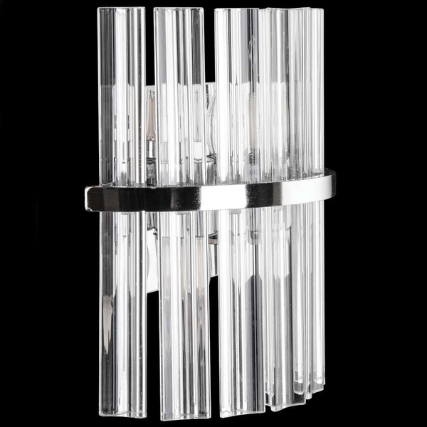 Dekoracyjna LAMPA ścienna VEN E1694/2W szklana OPRAWA crystal glamour kinkiet przezroczysty chrom