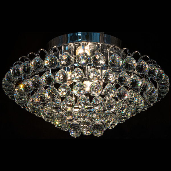 LAMPA sufitowa ELM6773/6 8C MDECO glamour OPRAWA metalowa z kryształkami chrom