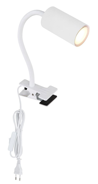 Lampa biurkowa Herti 57913T regulowana z mocowaniem biała