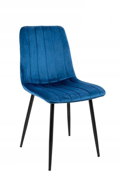 Kuchenne krzesło LARA J-07.BLUE welur niebieski czarny