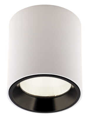 Zestaw lampa sufitowa Tub LED 7W 3000K biała pierścień czarny