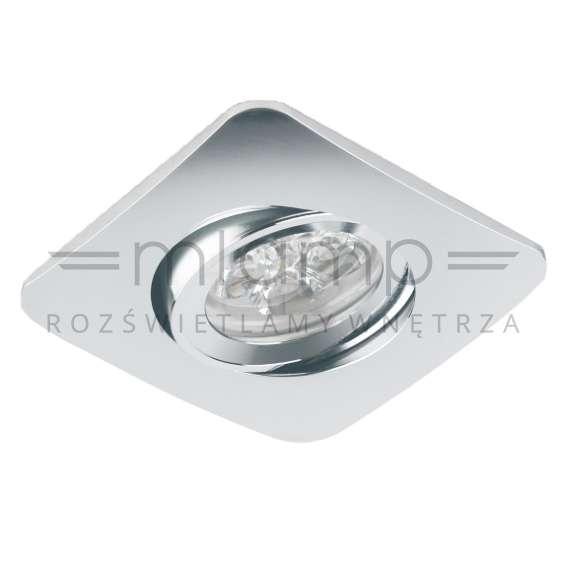 Oczko LAMPA sufitowa Bello Orlicki Design metalowa OPRAWA regulowana wpust kwadratowy chrom
