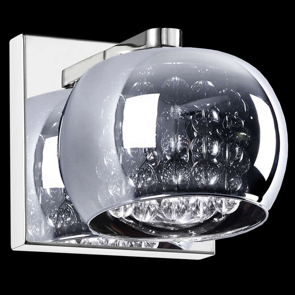 Kinkiet LAMPA szklana CRYSTAL W0076-01A-B5FZ Zumaline ścienna OPRAWA glamour z kryształkami chrom