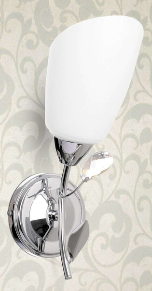 Kinkiet LAMPA ścienna PAULINA 7181 Rabalux klasyczna OPRAWA z kryształkiem chrom biała