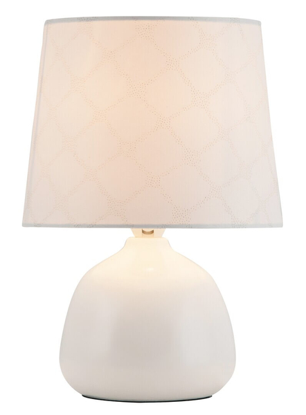 Angielska lampa stojąca Ellie 4379 nocna z ceramiki biała