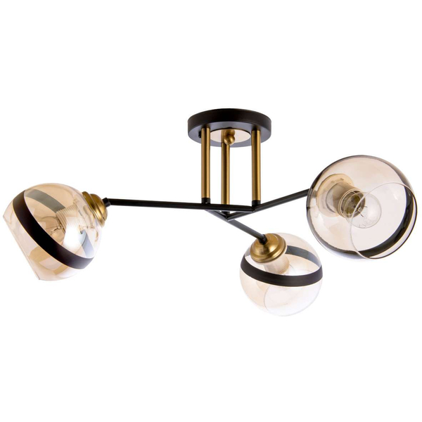 LAMPA sufitowa VEN W-N 3594/3 loftowa OPRAWA metalowe pręty miodowe czarne patyna