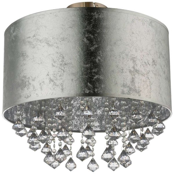 Plafon LAMPA sufitowa AMY 15188D3 Globo abażurowa OPRAWA z kryształkami glamour crystal srebrna przezroczysta