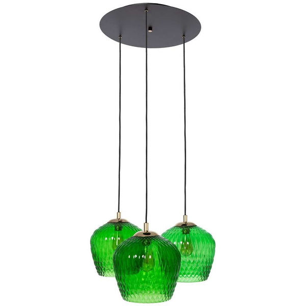 Loftowa LAMPA wisząca VENUS 11014313 Kaspa loftowa OPRAWA szklany ZWIS kaskada czarna zielona