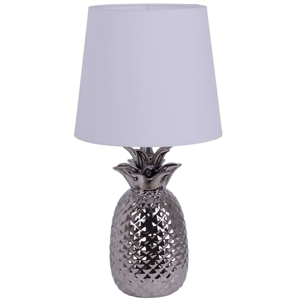 Modernistyczna LAMPKA stojąca ANANAS 3150642 Nave ceramiczna LAMPA dekoracyjny ananas na biurko biały chrom