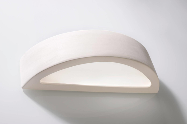 Kinkiet LAMPA ścienna SOL SL001 półokrągła OPRAWA ceramiczna przyścienna biała