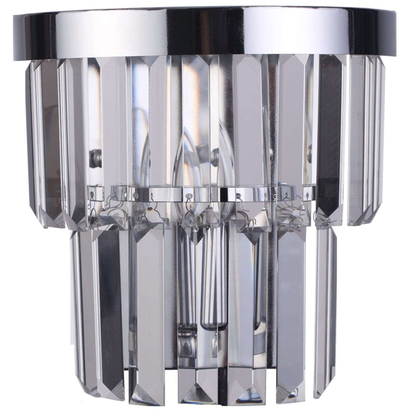 Kinkiet LAMPA ścienna VETRO LP-2910/1W Light Prestige szklana OPRAWA glamour chrom przezroczysta